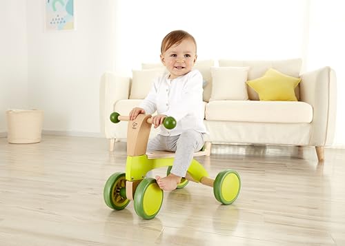 Hape Ride-On Balance Bike, Sustainable Wood, Scoot-Around” Balance Bike, 4-Wheeled, Rubber Tyres, For Toddlers And Up, Bright Green. 12m - 4yrs - Image 4