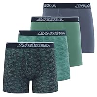 Dickies Mens Underwear 4 Pack Microfiber Boxer Briefs for Men