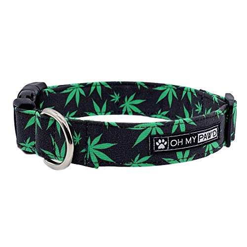 Pot leaf dog collar Clearance