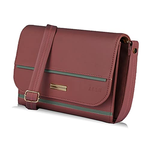Image of ALSU Women's trendy Sling Bag | handbag | purse | crossbody bag| deattachable straps | adjustable straps |card slots 4| side bag| phone pocket