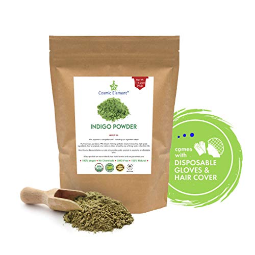 Indigo Powder Hair Color Powder, Hair Color Powder Natural Hair Dye, Vegan Powder for Hair Growth, Natural Hair Color for Men and Women, Non GMO - Cosmic Element (4oz)