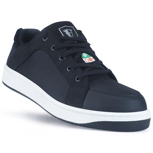 KPR Safety I886 Men's ASTM Approved Athletic Safety Work Shoes Composite Toe Waterproof Nubuck Leather Antislip ESR Wide Width