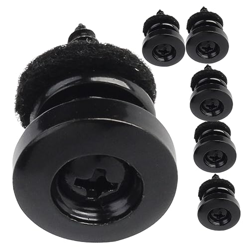 JOINPAYA 6Pcs Acoustic Guitar Strap Buttons Durable Felt Locking Buckles Skid Design Easy Installation for Electric Bass Guitars Secure Strap Locks