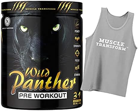 Hardcore Pre-Workout Supplement with Creatine Monohydrate, Arginine AAKG, Beta-Alanine, Explosive & Intense Muscle Pump, Caffeinated - For Men & Women [31, Green Apple] Free Gym Vest