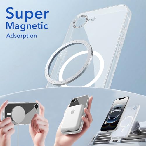 Image of Jkobi Lifetime Anti-Yellow MagSafe Compatible Clear Back Cover Case for Apple iPhone 16e | iPhone 17e (Sleek Hard Crystal | Shockproof and Camera Protection)