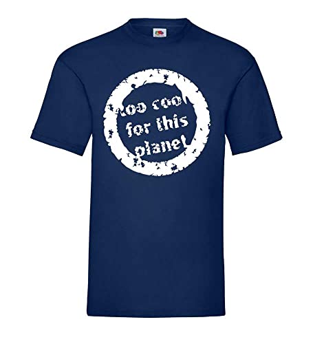 T-shirt homme cool bleu grand format XXXL imprimé terre moderne