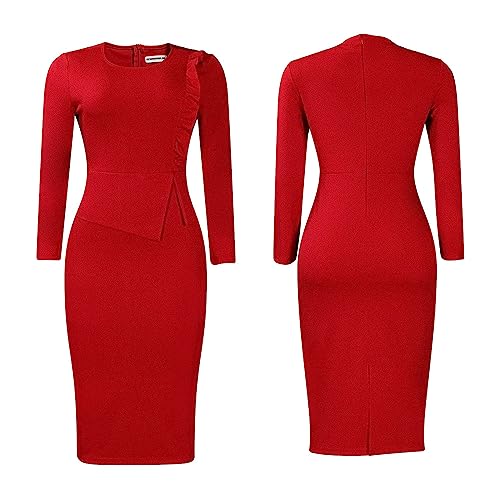 Women's Peplum Bodycon Dress Sexy Sweetheart Neck Short Sleeve Office Work Midi Pencil Dress Ruched Summer Dresses4