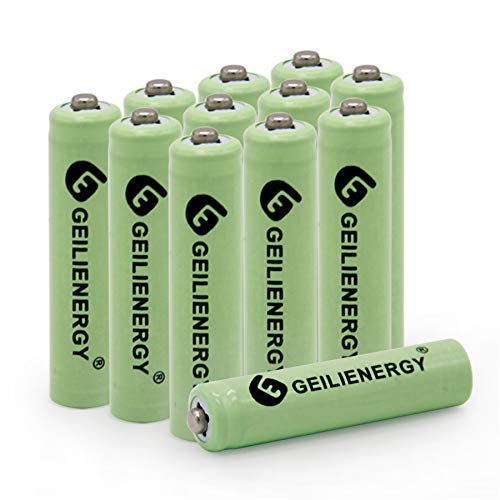 GEILIENERGY Solar Light Batteries AAA NiCd AAA 1.2V 600mAh Triple A Rechargeable Batteries for Solar Lamp Garden Lights (Pack of 12 Green Color)