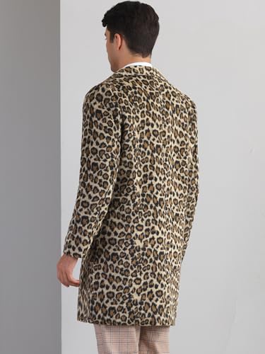 Lars Amadeus Animal Printed Trench Coat for Men's Notched Lapel Classic Vintage Winter Overcoats3
