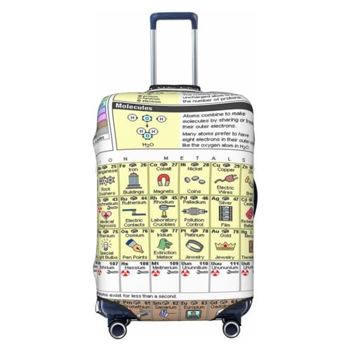 Periodic Table Of Elements Print Luggage Suitcase Covers Elastic Washable Luggage Protector Luggage Covers For Suitcase