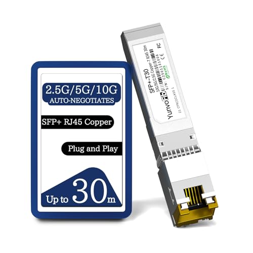 Image of SFP+ to RJ45 10G Transceiver - 10GBASE-T 2.5G /5G /10G Auto-Negotiation SFP+ Module up to 30m, Plug & Play 10G SFP+ Ethernet Adapter Compatible with Cisco D-Link Mikrotik Ethernet Switch