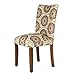 HomePop Parsons Upholstered Accent Dining Chair, Set of 2, Orange Suzani