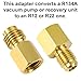 4pcs Brass Refrigerant Tank Adapter/Vacuum Pump, R134A to R12 Adapter Fittings 1/4 SAE Male to 1/2 ACME Female Flare Adaptor Automotive Fittings for AC Refrigerant System