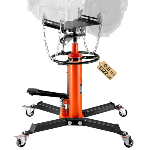 VEVOR Transmission Jack, 1322 LBS Hydraulic Telescoping Transmission Jack, 32'-67' High Lift...