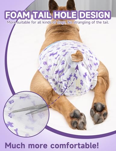MICOOYO Fraldas Descartáveis para Cães Femininos, Fraldas para Cães Femininos, Fraldas Superabsorven
