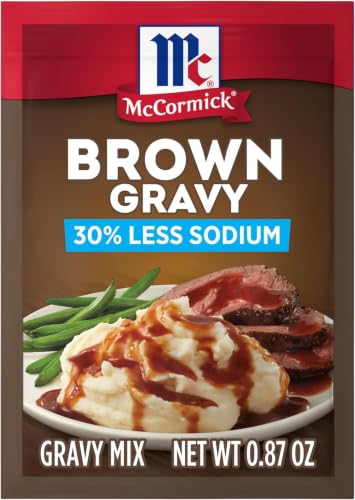 McCormick 30% Less Sodium Brown Gravy Mix, 0.87 oz (Pack of 5)