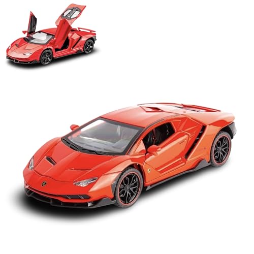 Image of Lambo LP770-4 Die-Cast Metal Toy Car 1:32 Scale with Pull-Back Action, Lights & Sound, Openable Doors, Realistic Model Car for Kids