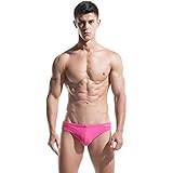 Lantra Besa Einfarbig Herren Badehose Slip Bikini Bottom für Sommer Schwimmen MEHRWEG cm (Typ 15) - Rosa (Nicht-Standard Europäische Größe XXL)