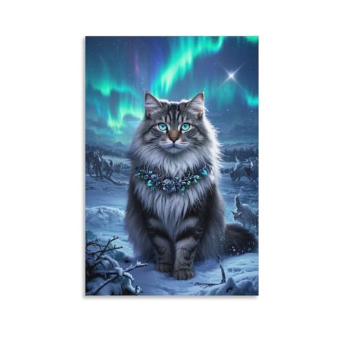 Chat norvégien forestier toile murale pour habiller un grand mur vide