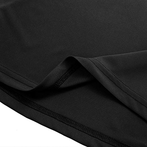 Fashion Round Neck Athletic Tops Swimming Tee Shirts for Women Long Sleeve Black-L