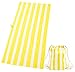 Produktbild Exerz Mikrofaser Handtuch & Kordel Tasche - 160x80cm Extra großes gestreiftes Reise/Sport Handtuch Strandhandtuch 2er Set - Fitnessstudio, GELB, XXL