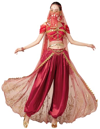 Costume de princesse arabe pour femme aux finitions soignées pour fée de haut standing et cosplay