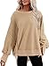 Oversized Crew Neck Long Sleeve Sweatshirts for Women Lightweight Casual Tunic Shirt Side Slits Pullover Tops (Apricot,3X-Large)