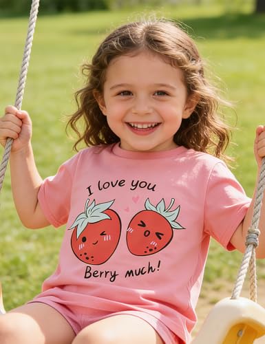 Image of Toddler Girls Clothes T-Shirt Short Sleeve Graphic Tee Cartoon Dinosaur 2-6T Girl Shirt Summer