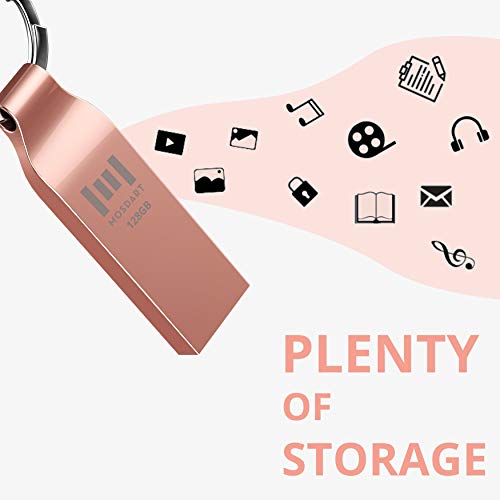 MOSDART 128GB USB 2.0 Flash Drive Metall Thumb Drive mit Schlüsselanhänger 128GB Wasserdicht Jump Drive 128G Memory… – Bild 6