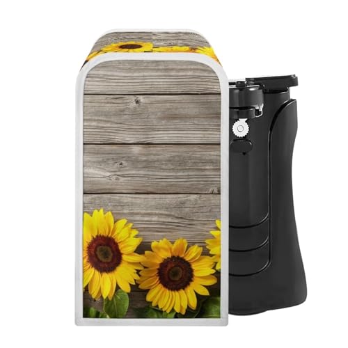 Annejudy CZA74 Ouvre-boîte électrique imprimé tournesol Protection contre la poussière et les taches pour petits appareils ménagers Accessoires de décoration d'intérieur 14 x 14 x 25 cm