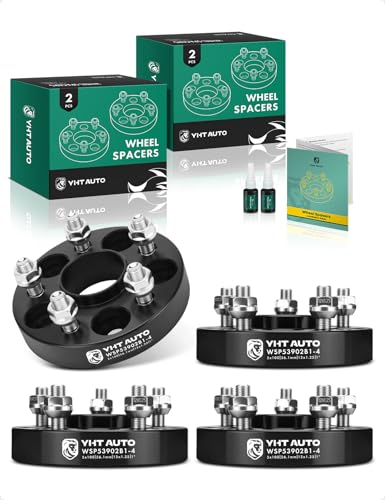 YHTAUTO 5x100mm Hub Centric Wheel Spacers 1 Inch Fits Subaru Outback, Legacy, Impreza, Scion, Toyota, Saab Tire Spacers w/ M12x1.25 Studs, 56.1mm Hub Bore 5 Lug 4PCS Black