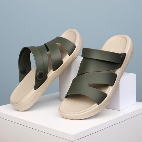 Chaussures plage hommes vertes pour glissement extérieur facile - 6