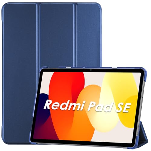 ProCase Hülle für Xiaomi Redmi Pad SE 11 Zoll 2023 Dreifache Schutzhülle Case für 11 Redmi Pad SE Dünn Leicht Smart Cover mit Translucent Frosted Rückhülle -Navy