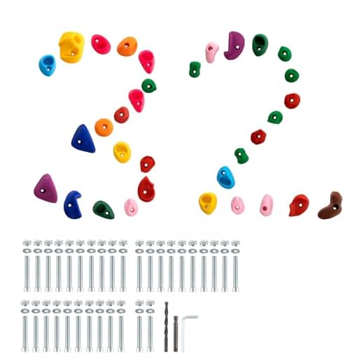 VEVOR 32 Presas de Escalada en Rocas Presas de Escalada de Varios Tamaños y Colores para Niños y Adultos Presas de Pared de Roca con Hardware de Montaje para Juegos de Patio Interior y Exterior