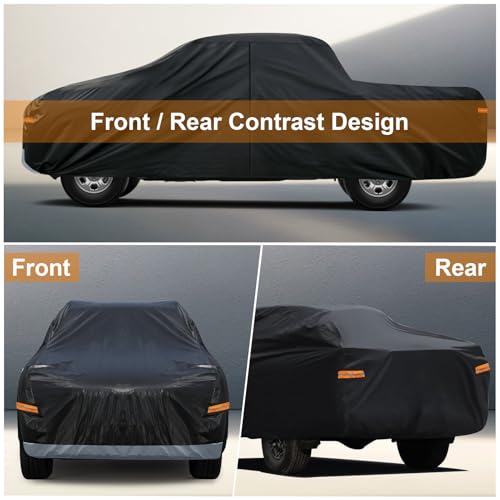 Image of Kayme Truck Cover Custom Fit GMC Sierra(2002-2025) Double /Extended /Crew Cab SB. Full Exterior Heavy Duty Outdoor Pickup Truck Car Cover Waterproof All Weather.Car Tarp for Wind Sun Dust Protection.