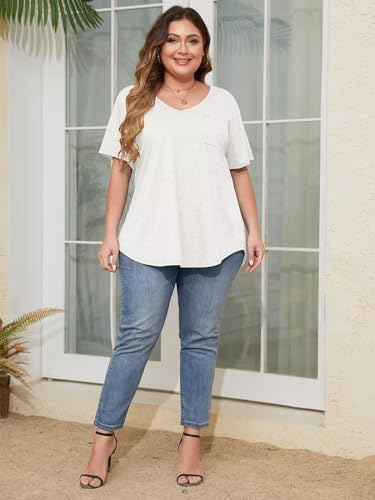 Image of BELAROI Women Plus Size Tops V-Neck Tunics Shirts