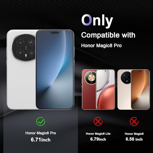 Image of Case for Honor Magic 8 Pro, Military Grade Drop Protection Phone Case, Yellowing Resistant, Anti-Scratch Hard PC Back, Shockproof Hard Ultra-Thin Protective Cover, Clear