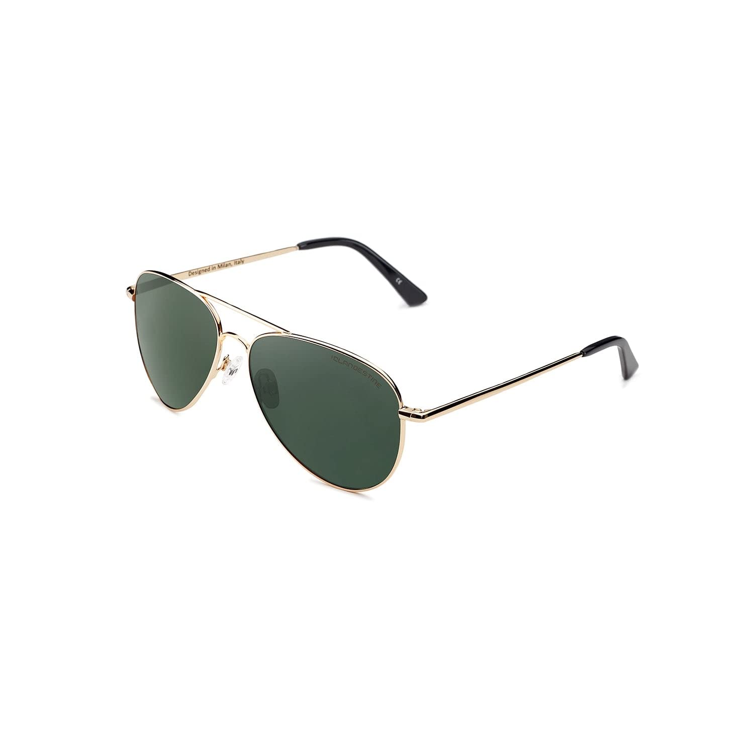 CLANDESTINE Gafas de Sol Unisex - Modelo Pilot - A15 - Lentes de Nylon HD y Montura de Acero Inoxidable - Talla Única - 144 mm x 51 mm