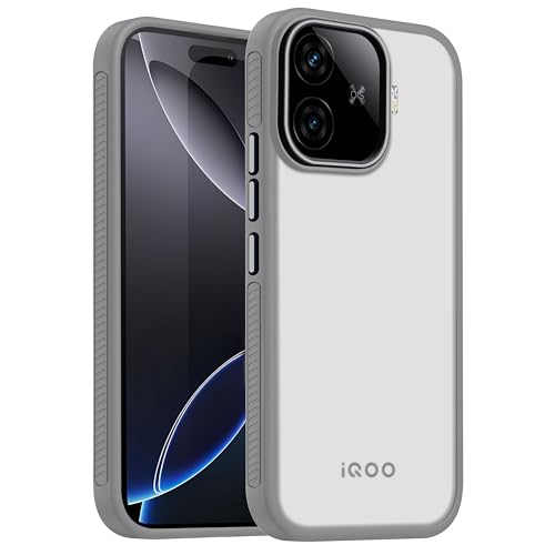 Image of V-TAN Back Cover for IQOO NEO 10R Compatible Case, Matte Finish Transparent Case, TPU, Camera Protective Shockproof Cover (Grey)