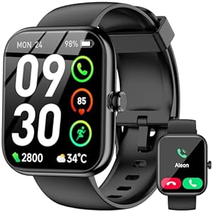 Smart Watch with Alexa Built-in, 1.83″ HD Touchscreen Fitness Tracker, Bluetooth Notifications/Calls, IP68 Waterproof, 120+ Sport Modes, 24/7 Heart Rate & Sleep Monitor for iPhone Android iOS