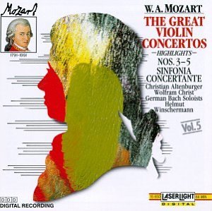 Great Violin Concertos 5 [Audio CD] Mozart; Altenburger; Christ and Winschermann