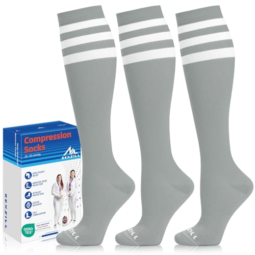 Image of NEWZILL Medical Compression Socks for Women & Men, 20-30 mmHg Knee-High Support for Circulation, All-Day Comfort for Work Travel Running Cycling and Fitness