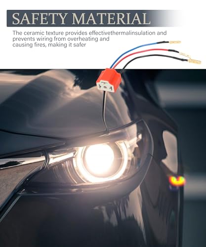 Vargtr KMTST001 2Pcs Wiring Harness Plug,H4 9003 Hb2 Heavy Duty Ceramic Wiring Harness Sockets,Car Accessories Car H4/9003 Female Ceramic Headlamp,Female Connector For Truck Boat Headlights Or Fog Lights thumb #3