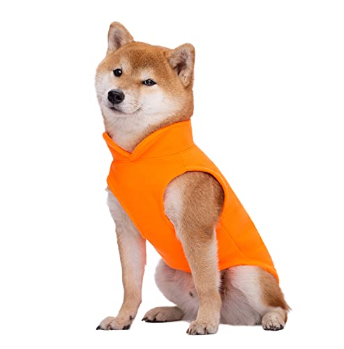 Dogs Jumpers Soft Fleece Vest, Cold Weather Jacket with Leash Ring for Small Dogs (Small, Orange), Small (for Chest 13.3inch) - Image 4