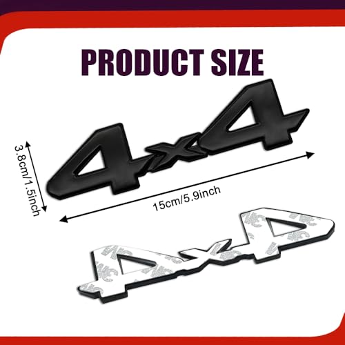 Image of Universal 4X4 Emblem Badge 3D Logo, 3D Chrome Badge Decal Sticker, Full Coverage Adhesive Replacement, Car Exterior Accessories 4x4 Emblem Sticker Compatible with Toyota 4Run Tac Tun SUV Truck Pickup