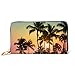 Produktbild JHGFG Mode Handtasche Reißverschluss Brieftasche Tropical Island Sunset Telefon Clutch Geldbörse Abendkupplung Blocking Leder Brieftasche Multi Card Organizer