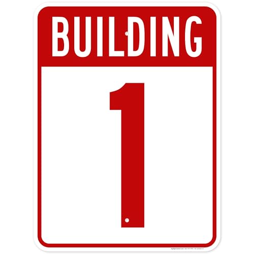 Building 1 Sign, 18x24 Inches, Rust Free .063 Aluminum, Fade Resistant, Made in USA by My Sign...