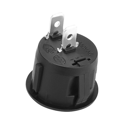 Sourcingmap AC250V/6A 125V/10A 2 Terminal Toggle SPST On/Off 2 Position Round Button Small Boat Rocker Switch - Image 3