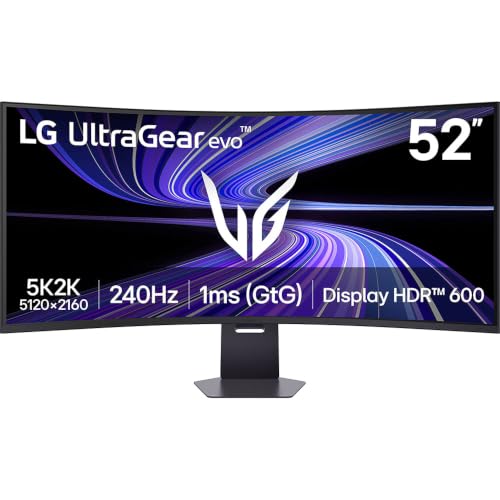 Image of LG 52 inch Ultragear evo 5K2K 5120x2160 240Hz 1000R Curved Gaming Monitor, Black 52G930B-B Bundle with Deco Essentials CPC 26 Month CPS Protection Pack and 2X Deco Gear 6FT 4K HDMI 2.0 Cable