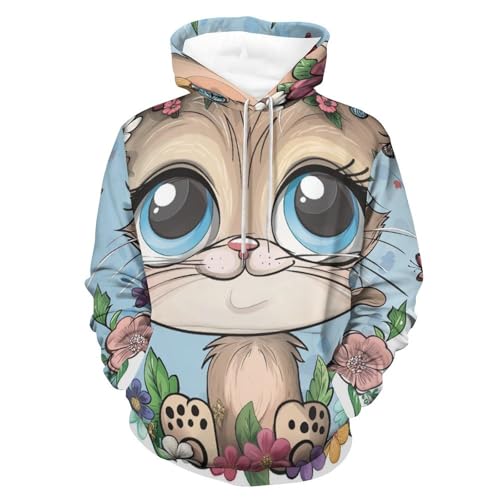 Sweat à capuche chat et papillon pour exprimer votre style unique et votre passion créative
